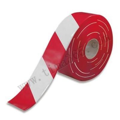 安赛瑞SAFEWARE AGV磁条保护胶带 1mm厚PVC基材 75mm*30m 红/白 12116