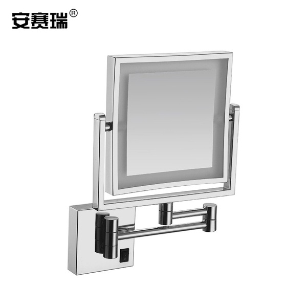 上海安赛瑞 710771 8英寸 方形 浴室化妆镜 银白色 (单位:个)