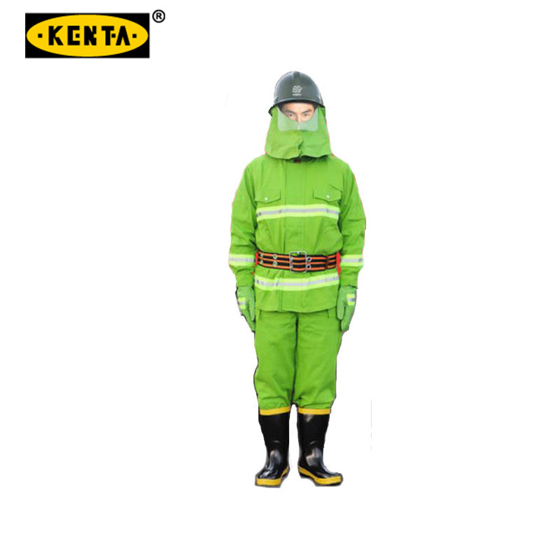 克恩达KENTA 19-119-1055 28cal/cm? 97款消防服六件套绿色(消防上衣、消防裤子、消防手套、消防头盔、消防腰带、97消防靴) (单位：件)