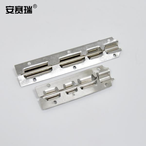 上海安赛瑞 4寸 厚0.75mm 明插销 银色 不锈钢 430783 (单位：个)