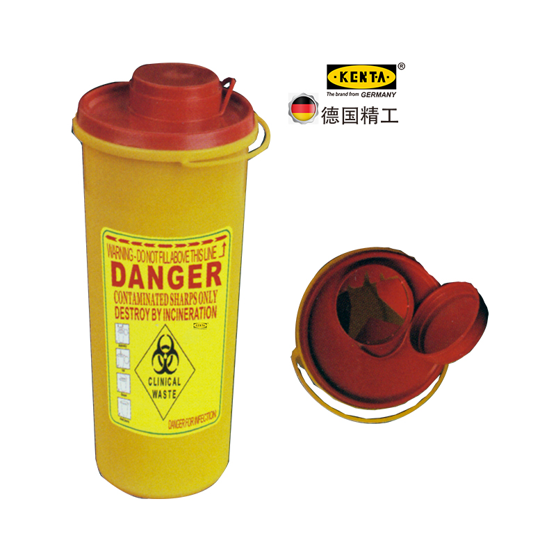 克恩达KENTA 95116431 黄色桶 PP材质圆桶利器盒 (单位：箱)