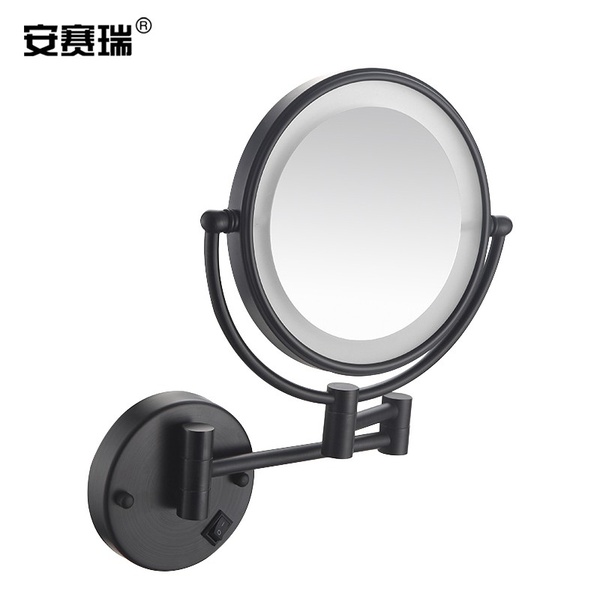 上海安赛瑞 710770 8英寸 浴室化妆镜 黑色 (单位:个)