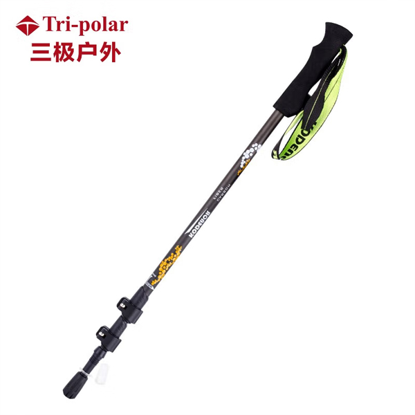 三极户外 三极户外（Tri-Polar） 手杖  TP3911 登山杖户外碳素纤维手杖伸缩三节外锁折叠拐棍登山杖轻便可伸缩灰