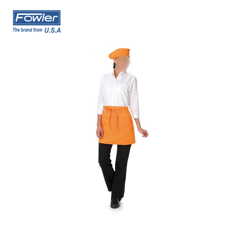 福勒FOWLER 橙色短款腰部系带围裙