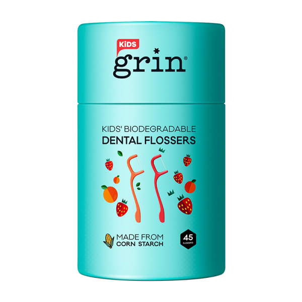 Grin 45支/盒 独立包装环保洁齿儿童牙线棒 (单位：盒)