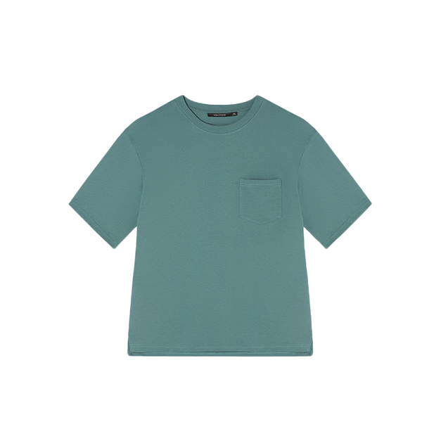 网易严选 XXL（185/104A） 男女式重磅落肩凉感T恤 蓝绿 (单位：件)
